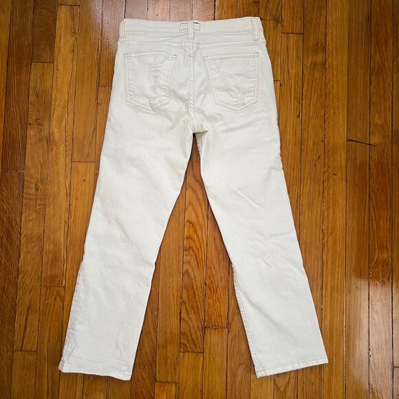 CURRENT/ELLIOTT The High Waist Straight Destroyed Jeans Super Salty Repair 27 - Picture 7 of 15